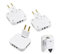 3PCS Enchufe Plano, Adaptador Multiple de Pared Extraplano, Diseño Compacto | para Espacios Reducidos y Detrás de Muebles, Práctico para Hogar y Oficina