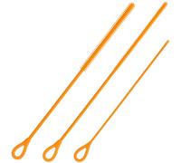 3uds Conjunto Cepillos Limpiar Pajitas Silicona, Herramienta Limpieza Pajitas Extra Larga Reutilizable con Accesorios Limpieza Múltiples Tamaños 3mm 6mm 9mm para Stanley Taza (Naranja)