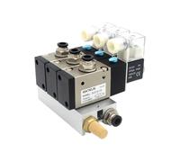 3V310-10-NO Bloque de estación electroválvula normalmente abierta con base accesorios silenciadores colector CC 12 V 24 CA 110 220 2 puertos(DC12V 8mm fittings)