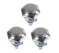 3X 16mm Alto Redondo Interruptor de Boton Pulsador de Metal Momentaneo Redondo Alto