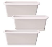 3x Jardinera Respana WELLHOME con soporte de plastico en color blanco 78,6 (largo) x 18,4 (ancho) x 14,5 (alto) cm