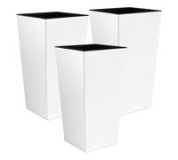 3x maceta alta urbi 2 litros, de plastico, 12,6 x 12,6 x 20 cm en color blanco