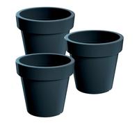 3x maceta de plastico lofly en color antracita 13,4 (largo) x 13,4 (ancho) x 12 (alto) cm