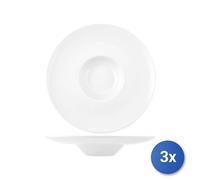3X Tazón De Pasta De Porcelana Blanca CM33 -2807/R H&H
