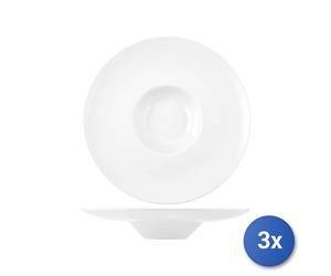 3X Tazón De Pasta De Porcelana Blanca CM33 -2807/R H&H
