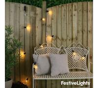 4.5m Batería Energía Claro Festón Blanca Cálida LED Exterior Cuerda Timer Luces