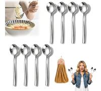 4/6 Pcs Stainless Steel Soup Spoon Set, Thickened 18/10 Heavy Duty Soup Spoons, Heavy Duty Round Soups Spoons with Long Handle, Round Head Design, for Bouillon Broth, Stews Sauces (Silver,8pcs)