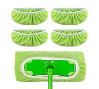 4 almohadillas reutilizables de microfibra lavables, almohadillas de repuesto para paños húmedos y secos, cabezal de fregona de repuesto para limpieza del hogar (verde, tamaño: 10 pulgadas)