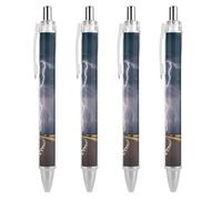 4 bolígrafos retráctiles de gel de 0,5 mm, tinta negra líquida, suave, con agarre ergonómico cómodo, de secado rápido y sin manchas, recargables, para oficina para profesionales