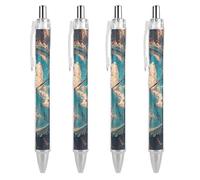 4 bolígrafos retráctiles de gel de 0,5 mm, tinta negra líquida suave, que crea tiempo mágico con agarre ergonómico cómodo, de secado rápido y sin manchas, recargables, para oficina para profesionales