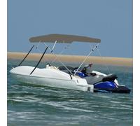 4-Bow Bimini Top Grey 243 x 180 x 137 cm with Side Panels for Boat | Marco de aluminio, acero inoxidable 316, diseño plegable, cubierta protectora recomendada