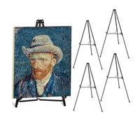 4 caballetes para exhibición, caballete telescópico de aluminio de 162 cm, caballete negro ajustable para pintura, obras de arte, lienzo, pizarra blanca, pósteres
