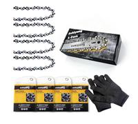 4 cadenas de sierra para espada de 13 cm LP 1,1 mm 28 TG, incluye guantes protectores y bolsa de almacenamiento, adecuado para carpintería al aire libre, corte de jardín