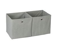 Relaxdays Set de 4 cestas plegables de tela grises gris