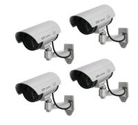 4 cámaras de seguridad simuladas con LED intermitente IR1100 S para imitación
