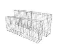 4 Cestas de Gaviones Metálicos 100x80x30cm para Paisajismo Decoración Jardín Exterior Gaviones Resistentes a la Intemperie y Corrosión con Par de Guantes Protectores 120 Conectores + 16 Ganchos GRATIS