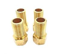 4 conectores de extensión de pezón de tubo hembra de 1/2 pulgada a macho de 1/2 pulgada, adaptador reductor de tubería de latón, adaptador de buje hexagonal, longitud de latón macizo de 50 mm