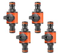 4 conectores de manguera de liberación rápida, válvula de boquilla de doble | Conector de manguera de jardín de ABS en línea compatible con grifo Hozelock, conectores de manguera de agua duraderos
