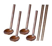 4 cucharas japonesas de para ramen, cuchara de madera para olla caliente, cuchara de concha, sopa de arroz de madera, postre