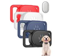 4 fundas protectoras para Xiaomi Smarttag Tracker - Powfix - Soporte de silicona para collar de perro y gato, resistente a los golpes, resistente al agua, para equipaje y bolsas, color negro, blanco