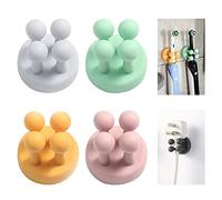 4 ganchos adhesivos Funny Hooks, soporte para maquinilla de afeitar sin taladrar, soporte para cepillos de dientes, soporte adhesivo para la ducha, soporte para bolígrafos autoadhesivo (4 colores)