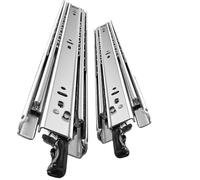 4 guías for cajones de carga alta resistencia, 12 a 40 pulgadas, 51 mm ancho, con cerradura, for, deslizantes, montaje lateral, capacidad 68 kg Para Cajones De Armarios(350mm(14inch))