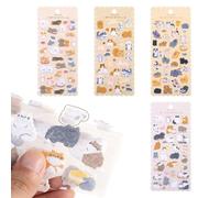4 Hojas Pegatinas de Gato, 3D de Fieltro Suave y Espuma, Pegatinas Puffy con Gatos y Perros, Autoadhesivas para Scrapbooking, Diario, Manualidades