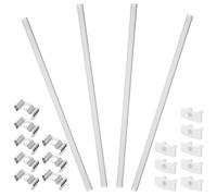 4 Juegos Canal LED de Aluminio Tiras, Montaje Empotrado | Cubierta Lechosa, Aleación de Aluminio, para Estantes y Drywall, Efecto Neón, Plata