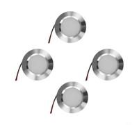 4 luces de techo empotrables de 12 V ultra delgadas LED para gabinete, cocina, dormitorio, luz blanca redonda, 68 mm de diámetro