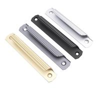 4 manijas de puerta corrediza de aleación de aluminio dorado para ventana de plástico de acero brillante, para armario, cajón, balcón, puerta corrediza para puertas corredizas de granero, armario