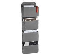 4 organizadores colgantes, con 4 compartimentos, organizador para puerta con ganchos para colgar, almacenamiento colgante de tela no tejida para baño y oficina, plegable, color gris