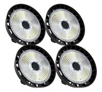 4 pack 300W 170LM/W UFO LED Lámpara Alta Bahía, Focos LED Industrial 5000K Blanco Frío, 90° Angle Taller Lámpara, IP65 Impermeable UFO Highbay lamp para Garaje/Fábrica/Almacén/Estadios Deportivos