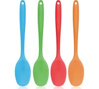 4-pack silicone spoons, long-handled stirring spoons, heat-resistant silicone baking and serving spoons, kitchen utensils