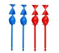 4 paletas mezcladoras de resina epoxi de 165 mm, agitador de pintura en espiral doble para taladro, masilla, herramientas de mezcla de cemento, negro, blanco, rojo (y rojo)