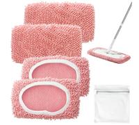 4 paños húmedos para suelo Swiffer, chenilla, con bolsa de lavandería, húmedos y secos, reutilizables, para pelo de animales, suelos de madera, suelos duros, ventanas