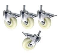 4 Paquete Universal Industrial Ruedas M14 vástago roscado Giratorio Ruedas de alta resistencia Muebles Rueda con Freno Antideslizante resistente al desgaste (Color : Con Freno, Tamaño : 125mm)