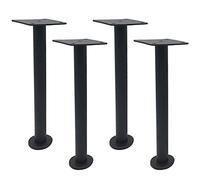 4 patas ajustables de acero inoxidable negro para muebles, patas de repuesto de 6.3 pulgadas para sofá, mesa de café, soporte de TV, armario de baño, incluye tornillos para una fácil instalación