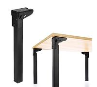4 patas de mesa plegables de metal negro de altura ajustable para mesa de café y soporte de laptop (17.7in / 45 cm), diseño resistente y ahorra espacio