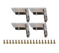 4 patas de metal en forma de L para muebles, soporte 2 en 1 para sofás, camas, mesas, armarios con acabado galvanizado y almohadillas antideslizantes para protección del suelo (plateado)