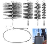 4 PCS Cepillo Deshollinador de Chimeneas 30/50/80/150 mm Cepillos de Tubo de Estuf con Alambre de Acero de 1m para Limpiar Chimeneas, Tuberías, Calderas