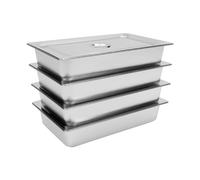 4 Pcs Contenedores Acero Inoxidable Gastronorm Contenedores Chafing Dish Deep Apilable Apilable Meal Prep Cajas Chafing Dish Saladette