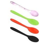 4 pcs Cuchara de Mezcla de Silicona Resistente al Calor Juego de Utensilios de Cocina Coloridos con Cuchara Antiadherente de Silicona Utensilios de Cocina Cucharon Rojo Verde Negro Morado