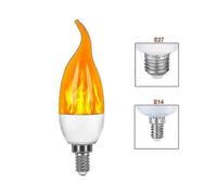 (4 pcs, E14) Led Flame Flickering Bulb Led Fire Emulation Light E14 E27 Candle Lamp 4 Modes Lighting Creative Xmas Atmosphere Lamp Home Decor 1 Pcs