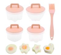 4 Pcs Escalfador Huevos Silicona, 1 Cepillo De Aceite, Escalfador Huevos Poche Antiadherentes Cocedor De Huevos Microondas,Para Huevos Escalfados Con Cepillo De Aceite Adicional