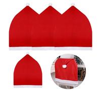 4 PCS Fundas Sillas de Comedor NavideñasFundas para Sillas Ajustables Cubiertas para Sillas Extraíbles Funda Decorativa Navideña para Sillas