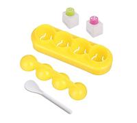 4 Pcs Rice Ball Mould Shaker DIY Ball Shape Sushi Maker Mould & 2 Smile Face Seaweed Nori Punch Embossing Mold Kitchen Tools for Shake DIY Lunch with a Mini Rice Spoon