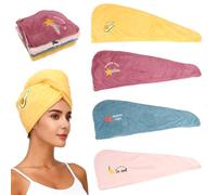 4 Pcs Toalla para el Cabello,25×65cm Toalla de Microfibra para el Cabello