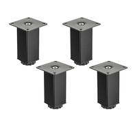 4 pies de mueble SOTECH ZULU 38 x 38 x 100 mm negro mate, capacidad de carga hasta 100 kg por pie, pies de vitrina Pies de zócalo Pies de armario