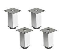 4 pies para muebles SOTECH ZULU 38 x 38 x 100 mm cromo pulido, capacidad de carga hasta 100 kg por pie, pies para vitrinas pies para sofás pies para armarios