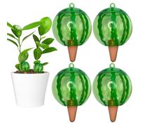 4 Pieza Riego automatico macetas, Regar Plantas Vacaciones (1Pieza/500 ml) | Diseño con Forma de sandíao, Bola de riego para Plantas Apta para Varias macetas